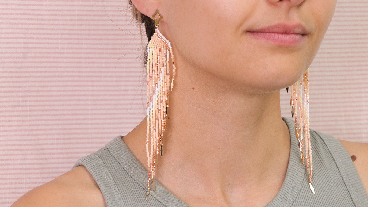 Miyuki pearl fringe earrings Miyuki pearl fringe earrings
