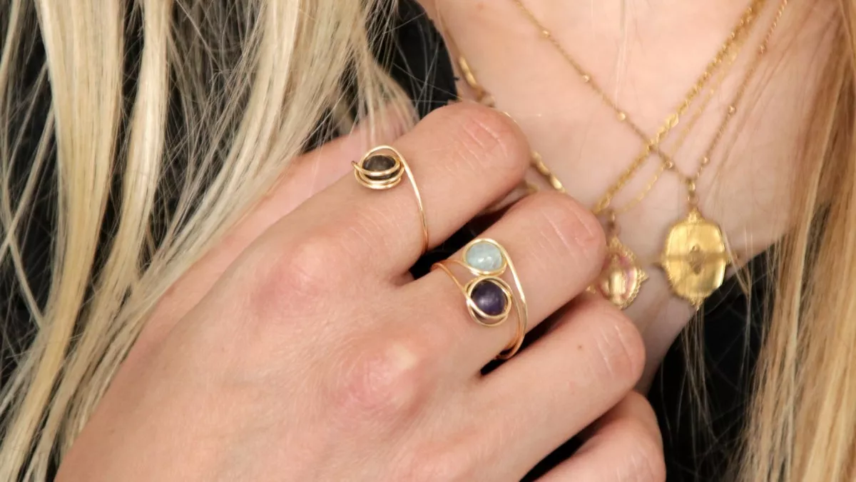 Aquamarine Metal Wire Ring Aquamarine Metal Wire Ring