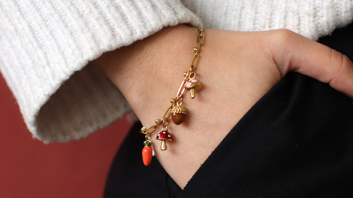 Charms Autumn bracelet with mushroom charms Charms Autumn bracelet with mushroom charms