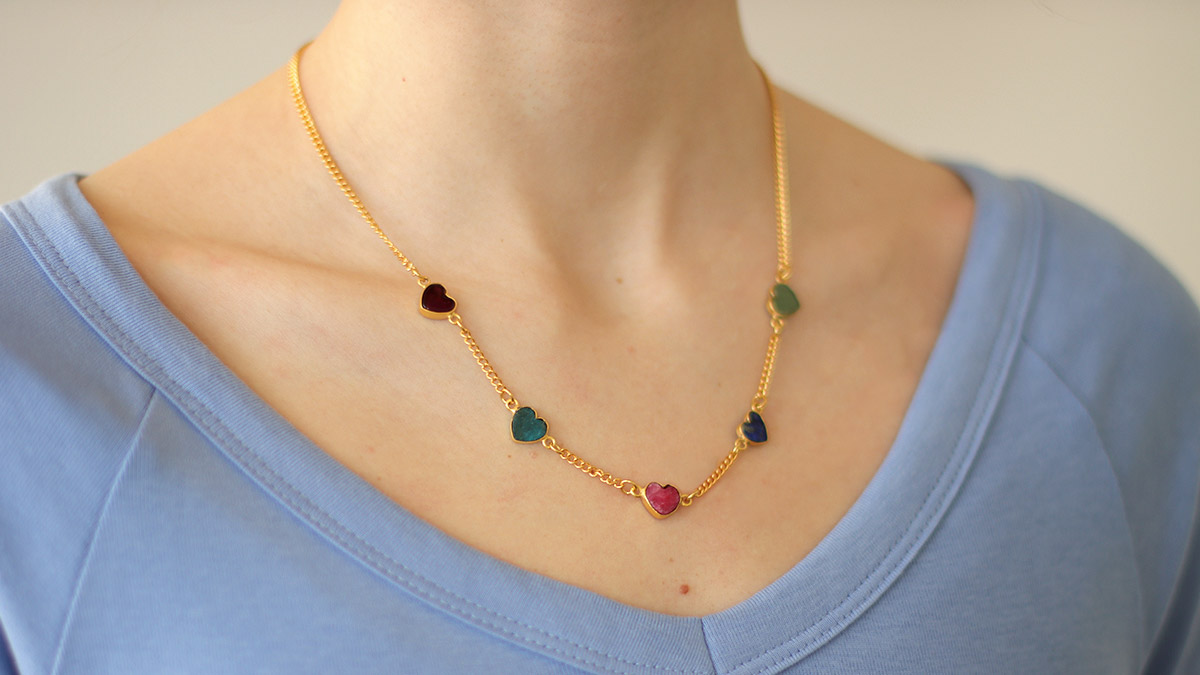 Multicolored hearts necklace Multicolored hearts necklace