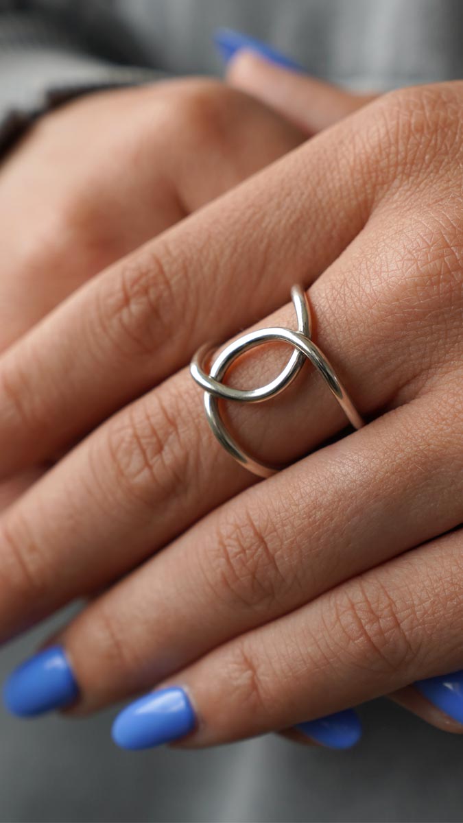 Schema Tuto - 925 Sterling Silver interlaced ring Schema Tuto - 925 Sterling Silver interlaced ring