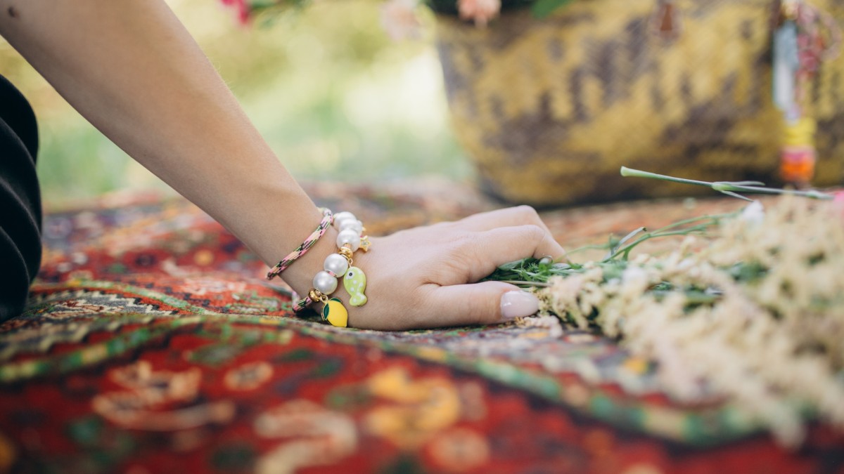 Paracord bracelet with stainless steel charms Paracord bracelet with stainless steel charms