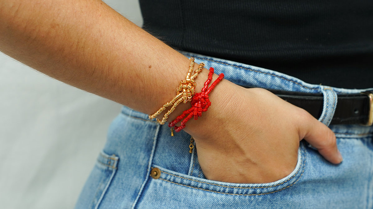 Miyuki Delica bead bracelet to tie Miyuki Delica bead bracelet to tie