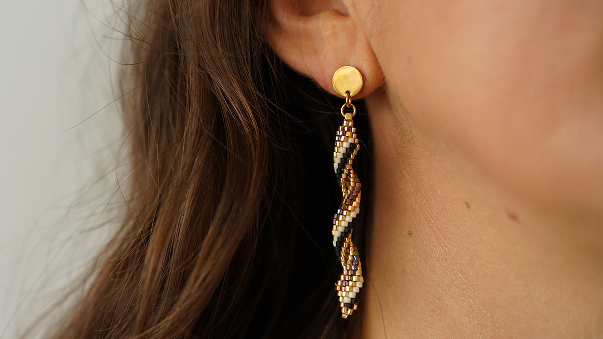 Woven spiral earrings Woven spiral earrings