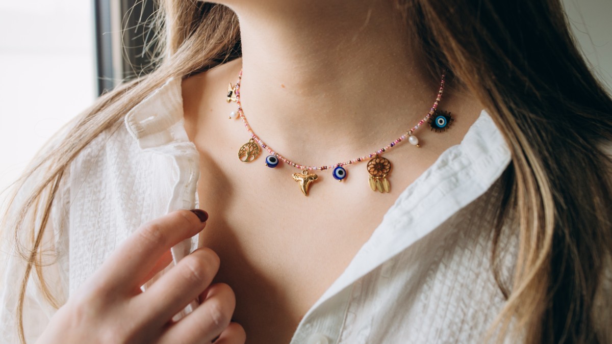 Seed beads charms necklace Seed beads charms necklace