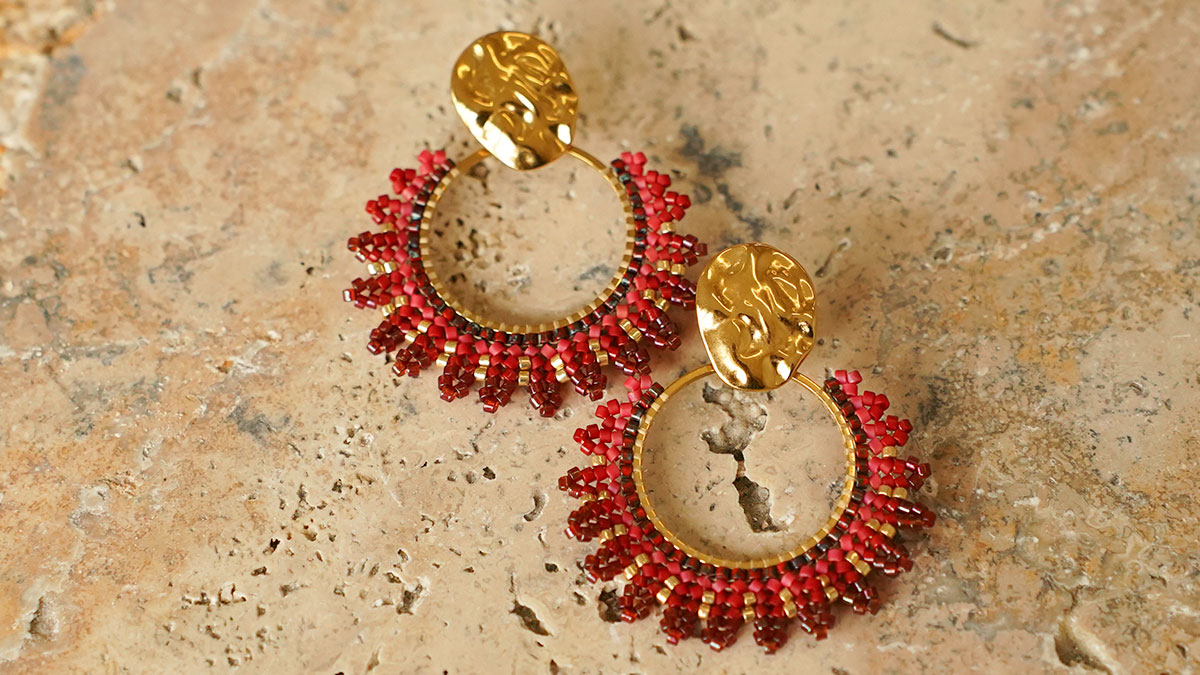 Soleil earrings in Herringbone Soleil earrings in Herringbone