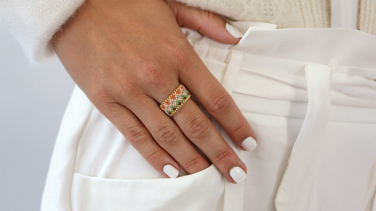 Peyote Pair ring with Miyuki 11/0 Peyote Pair ring with Miyuki 11/0