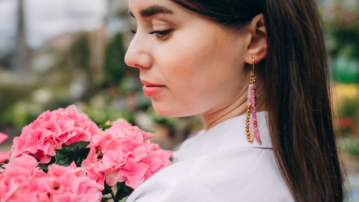 Gemstone pendant earrings Gemstone pendant earrings
