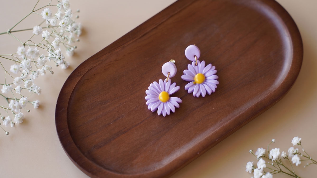 Polymer clay flower earrings Polymer clay flower earrings